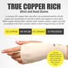 UptoFit - Copper Wrist Compression Sleeve, Hand Brace Wrist Support for Carpal Tunnel, Wrist Brace for Tendonitis, Breathable Copper Compression Sleeve, White/Skin in Medium, Pack of 1