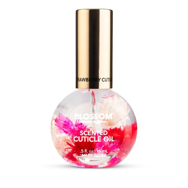 Blossom Hydrating, Moisturizing, Strengthening, Scented Cuticle Oil, Infused with Real Flowers, Made in USA, 0.42 fl. oz, Strawberry