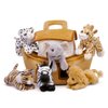 Plush Noah's Ark with Animals - Six (6) Stuffed Animals (Lion, Zebra, Tiger, Giraffe, Elephant, and White Tiger) in Play Ark Carrying Case