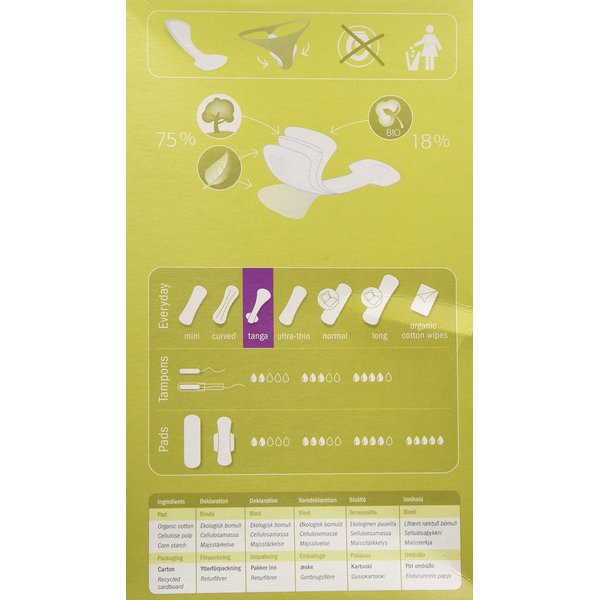 NATRACARE PANTY LINER,TANGA, 30 CT