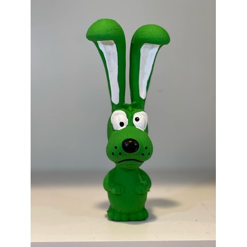 Plastic Rabbit - Squeaky Dog Toy (Green)