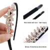 NODG 2 Pack Women Hairbands Crystal Rhinestone Headbands Fashion Non-Slip Hairpiece Elastic Hair Hoop Hair Jewelry Accessories Jeweled Headwear Embellished Hair Wrap Flower Hair Decoration