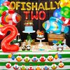 JeVenis 34 PCS Ofishally Two Birthday Decoration Ofishally Two Balloons Banner 2nd Birthday Fishing Decorations Party Supplies