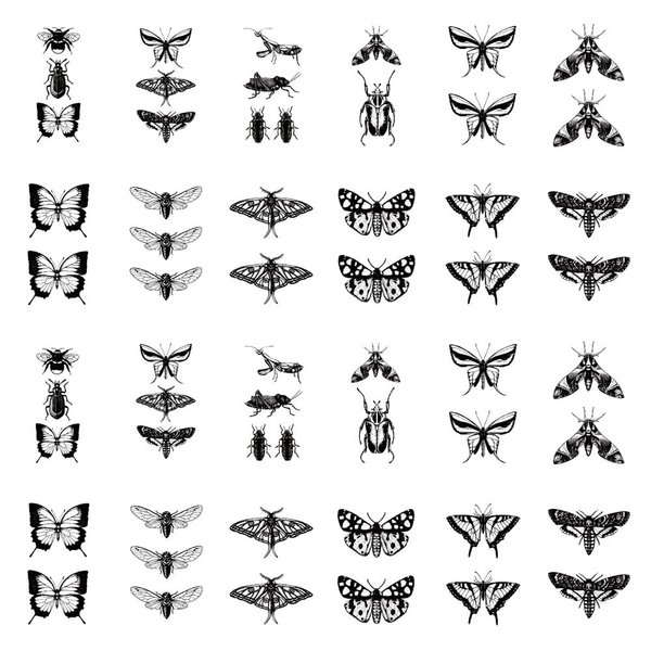 SanerLian Butterfly Temporary Tattoo Sticker Waterproof Moth Insect Bee Dragonfly Party Favor 10.5X6cm Set of 24 (SF183)