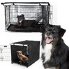 Senmortar Double Door Dog Crate Cover Wire Dog Cage Cover Waterproof Durable Lightweight 420D Polyester Pet Kennel Cover Indoor Outdoor Protection Cage Covers for Dog Crates Black 42 inches