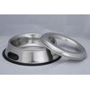Indipets Stainless Steel Spill Proof Splash Free Dog Bowl - 16oz - Removable Cover and Easy Pick Up Grip Handle