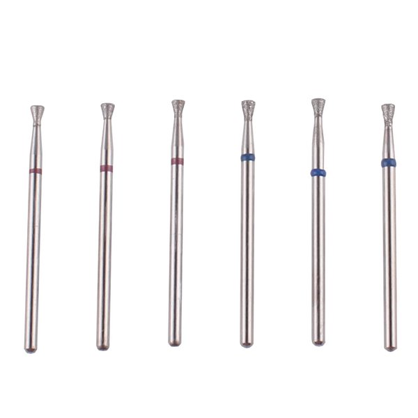MZCMSL Tapered Diamond Cuticle Nail Bit Set with Case, 6pcs Pro Manicure Drill Bits, 3/32 Shank Electric Nail Tool(Fine+Medium)
