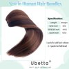 Sew in Hair Extensions Real Human Hair,Hand Tied Weft Hair Extensions Human Hair Bundles 18 Inch 100G Dark Brown Balayage Auburn Brown Hair Extensions Real Human Hair Weft Sew in Hair Extensions