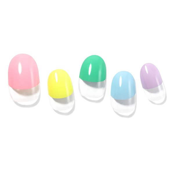 Dashing Diva Glaze Nail Strips - Candy Village | Works with Any LED Nail Lamp | Long Lasting, Chip Resistant, Semicured Gel Nail Strips | Contains 34 Salon Quality Nail Wraps, 2 Prep Pad, 1 Nail File