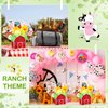 Seenelling 6 Sets 122 Pcs Farm Animal Party Centerpieces Farm Animals Table Toppers Decor Barn Box Animal Cutouts and Sticks Tissue Paper for Barnyard Birthday Party Supplies Baby Shower
