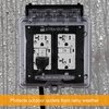 ENERLITES 2-Gang Weatherproof Outdoor Outlet Cover Extra-Duty in-Use Outlet Cover, Outdoor Decorator/GFCI Receptacle Outlets, 6.1” H x 5.2” W x 2.5” D, IUC2V-D, Clear