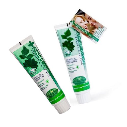 Dentiste 2x160 G. New Plus White Vitamin C & Xyitol Gum Toothpaste Made in Thailand