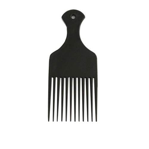 BlingKingdom Plastic 6.3 Inch Smooth Wide Hair Pick Comb Afro Hair Comb Hairdressing Styling Tool for Natural Curly Hair Thick Hair (Black)