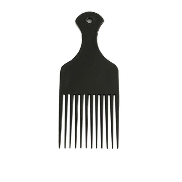 BlingKingdom Plastic 6.3 Inch Smooth Wide Hair Pick Comb Afro Hair Comb Hairdressing Styling Tool for Natural Curly Hair Thick Hair (Black)