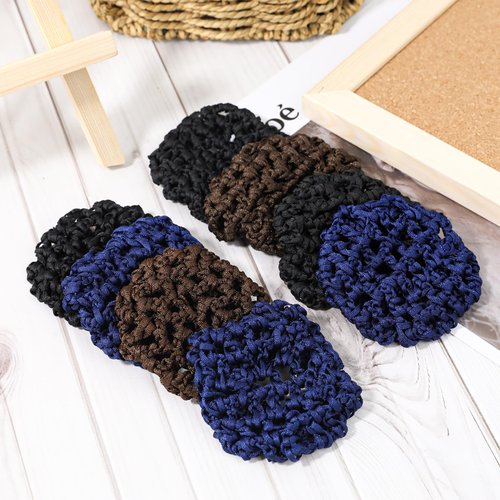 8 Pieces Ballet Hair Bun Cover for Girls,Hair Nets for Buns Invisible Knit Hairnet Elastic Bun Nets Elastic Edge Hair Mesh Dance Hair Cover Skating Snoods Hair Bun Holder for Ballet Dance (3 Styles)