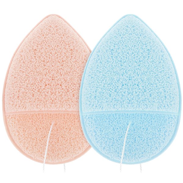 2 PCS Facial Sponge Konjac Glove Bath Sponge Gentle Exfoliating Pads Wash Reusable Puff for Daily Face Deep Pore Cleansing Blackheads Dead Skin, Makeup Remover