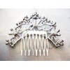 Generic Crystals, pearls and flowers silver hair comb barrette clip bridal clip, 1