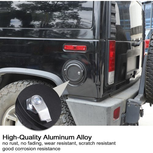 PIUGILH Fuel Door Locking Fit for Hummer H2 2003-2009 Exterior Accessories, Fuel Door Locking Billet Gas Tank Cap Cover