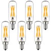 LiteHistory Dimmable t6 led Bulb 40W Candelabra led 2700K Clear 400lm 4W e12 Edison Bulb Warm White 6Pack