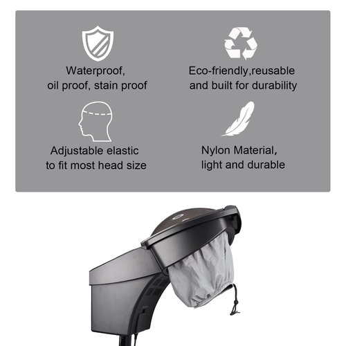 Elitzia Water Proof Hood Hair Micro Mist Steamer Machine Cap Spare Parts Accessory Hair Care Hairdressing Drying Colouring Hair Mask (3pcs Grey Water Proof)