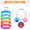 Skylety 58 Pcs Dog Paw Print Party Favors Set, Paw Print Stamps Rubber Silicone Bracelets Sticker Keychain, Puppy Birthday Party Favors Patrol Supplies, Gift Bag Stuffer (Multi Colors)