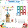 38 Pcs Pin The Tail on The Puppy Dog Party Games Give The Dog a Bow Pin The Dog Poster for Kids with Blindfolds and Stickers for Puppy Dog Themed Birthday Party Supplies Decorations