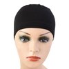 Bamboo Fiber Wigs Cap Soft Lace Fiber Wigs Cap with Adjustable Strap for Wig Making (Black)