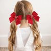 Red Valentine’s Day Hair Clips,Glitter Grosgrain Hair Bows with Rhinestones,Boutique Valentine Christmas School Hair Accessories for Kids Girls Toddler
