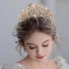 Woeoe Crystal Women Wedding Tiara Gold Rhinestone Bridal Crown Princess Tiara Headband Costume Birthday Party Hair Accessories