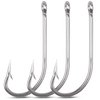 Saltwater Fishing Hooks- 45pcs Stainless Steel Hooks O'Shaughnessy Forged Long Straight Shank J Fishing Hook Extra Strong for Saltwater Freshwater Fishing Size 1/0-10/0