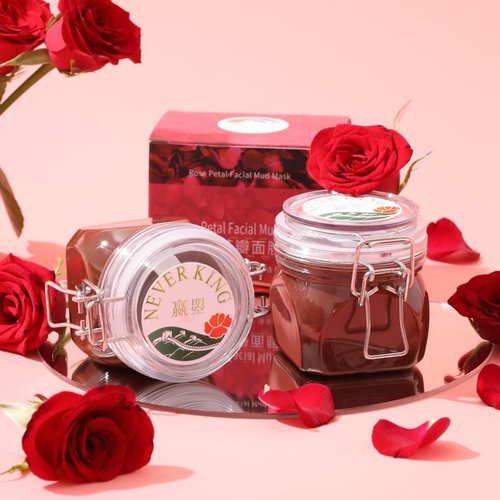 REN XIN CHANG NEVER KING Rose Petal Facial Mud Mask Organic For Face Mask Skin Care Mask for Deep Pore Cleansing, Moisturizing, and Brightening, All Skin Types 200g 7.05oz