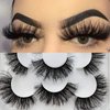 Fluffy Mink False Eyelashes Dramatic Thick Curl Lashes 20mm Long Faux Mink Lashes 3D 5D Wispy Fake Eyelashes 5 Pairs Pack, by Kmilro