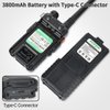 2Pack BAOFENG UV-5R Extended Battery（Upgrade） BL-5 3800mAh Rechargeable Battery with Type-C Charger Cable for Walkie Talkie UV-5R BF-F8HP UV-5RX3 RD-5R UV-5RTP UV-5R MK2 MK3X MK5 Plus Series Radio