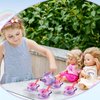 Lewtemi 48 Pcs Kids Tea Party Set for 3 Year Old Girls Princess Tea Pretend Toy Kids Kitchen Pretend Play Tea Party Set Toys with Dessert Doughnut Carrying Case for Xmas Birthday Gift (Unicorn Style)
