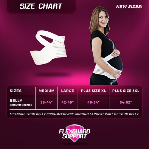 ﻿FlexGuard Pregnancy Belly Support Band - Maternity Belt & Brace for Pregnant Women, Bump Sling for Pelvic, Abdominal and Lower Back Pain Relief with Fully Adjustable Strap, Plus Size, XXXL