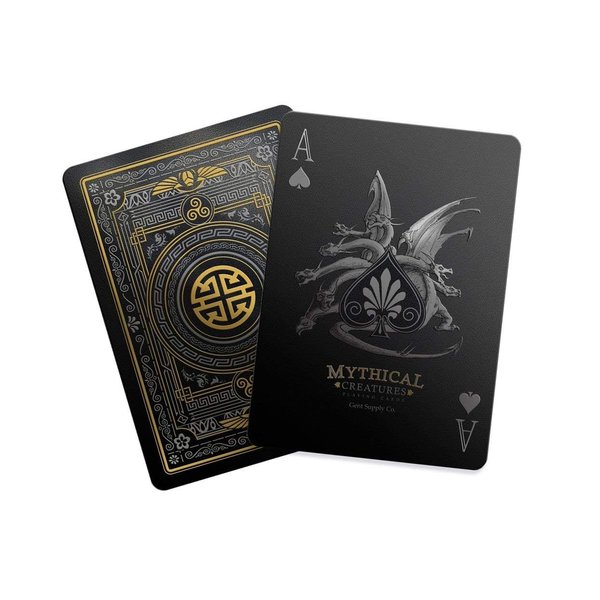 Mythical Creatures - Black Silver & Gold Edition Playing Cards by Gent Supply