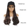 Yunkang Hat Wig Baseball Cap With Long Wavy Ends Straight Hair Extensions Attached Heat Resistant Synthetic Fiber Hairpiece Replacement Wigs in Hat for Woman Girls Mix brown(Mdark brown, 18inch)