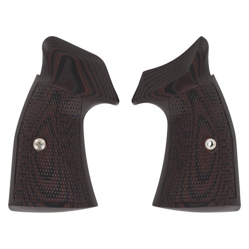 VZ Grips Smith & Wesson K/L-Frame Tactical Diamond Square Bottom Grip, Superior Comfort, Superior Control, Made in The USA, Black Cherry, Full Size, 2 Panels