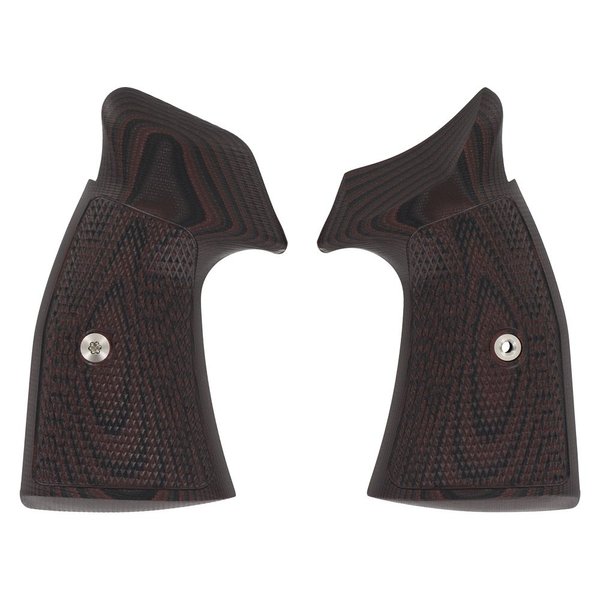 VZ Grips Smith & Wesson K/L-Frame Tactical Diamond Square Bottom Grip, Superior Comfort, Superior Control, Made in The USA, Black Cherry, Full Size, 2 Panels