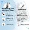 KevKev Lash Clusters Individual Lashes 3D Fluffy Eyelash Clusters 320 Pcs Cluster Lashes 30+50D Wispy Volume Lashes DIY Lash Extensions Thin Band & Soft(Fluffy 30+50D,D-12-18mix)