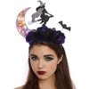 Fashey Halloween Light Up Headband LED Lighting Moon Headbands Black Rose Hairband Festival Witch Costume Hair Accessories for Women and Girls