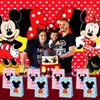 OU RUI 12PCS Party Candy bag for Mickey Minnie, Mickey Minnie theme party supplies,Mickey Minnie Paper Candy sack(Give away stickers)