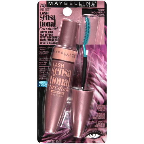 Maybelline New York Lash Sensational Curvitude Waterproof Mascara, Very Black, 0.32 Fluid Ounce