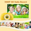 Kids Camera, Camera for Kids 3-12, Kids Digital Camera for Boys and Girls, with 32G SD Card, Toddler Camera with 2.4-Inch Screen for Kids at Birthday, Christmas (Pure Yellow)