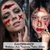BASEMMAHER 24Sheets Halloween Scar Temporary Tattoos Sticker 3D Zombie Prank Makeup Stitches Fake Cuts Wound Realistic Waterproof Face Decals for Women Costume Horror Carnival Cosplay Party Supplies