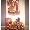 Rose Gold 24 Number Balloons, 40 Inch Giant Number 24 Balloons Foil Mylar Helium Rose Gold Number Balloons for 24th Birthday Party Supplies Anniversary Event Celebration Decorations