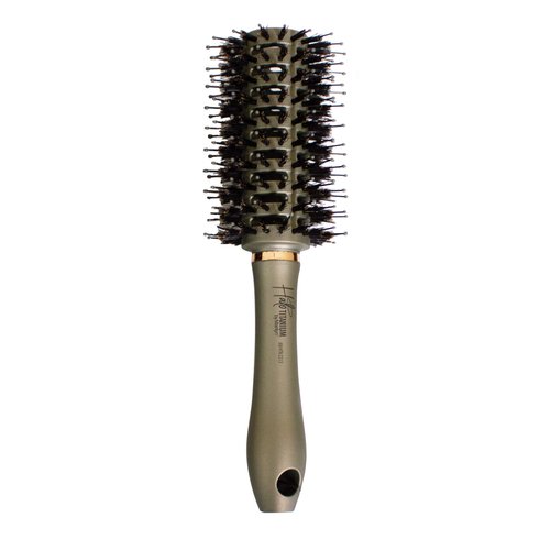 Halo Titanium Round Brush 2.5" - Curling, Waving, Smoothing, Blowouts, Hair Styling | Boar/Nylon Bristles Mix | Achieve Faster Drying Time | Great for Sensitive Scalps, Wigs and Extensions
