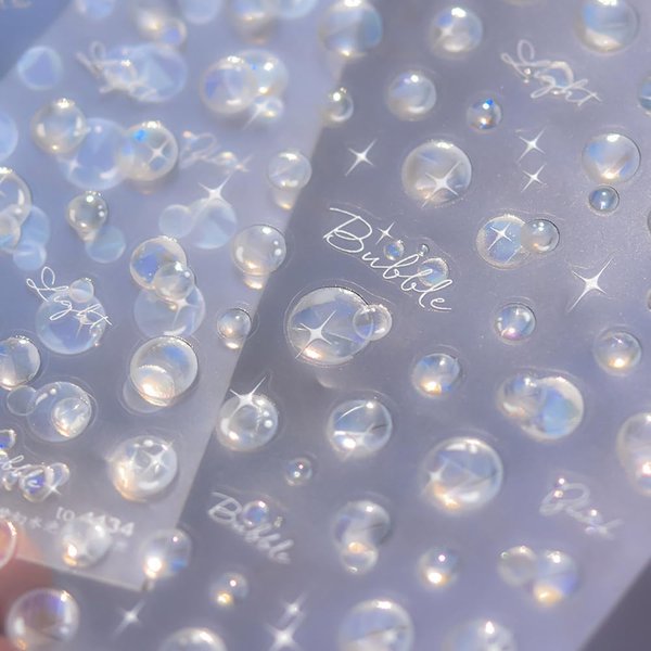 Bubble Nail Sticker Nail Decal for Salon DIY Summer Adorable Bubbles Dream Manicure Acrylic Nails Supplies (Bubble)