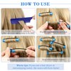 48 Pieces Hair Perm Rods Short Cold Wave Rods Plastic Perming Rods Hair Curling Rollers Curlers with Steel Pintail Comb Rat Tail Comb for Hairdressing Styling Supplies (0.35 Inch, Blue and Dark Blue)