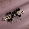 BERYUAN Crystal Rhinestone Hair Comb Bridal Side Combs Wedding Hair Accessories with Rhinestone Crystal Bridal Hair Piece for Wedding Women and Girls (black)